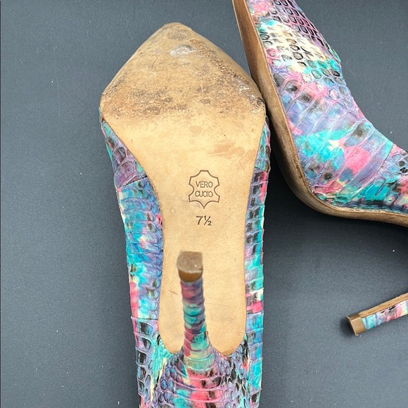 Charles David Multicolor Snakeskin Stilettos - Picture 7 of 10